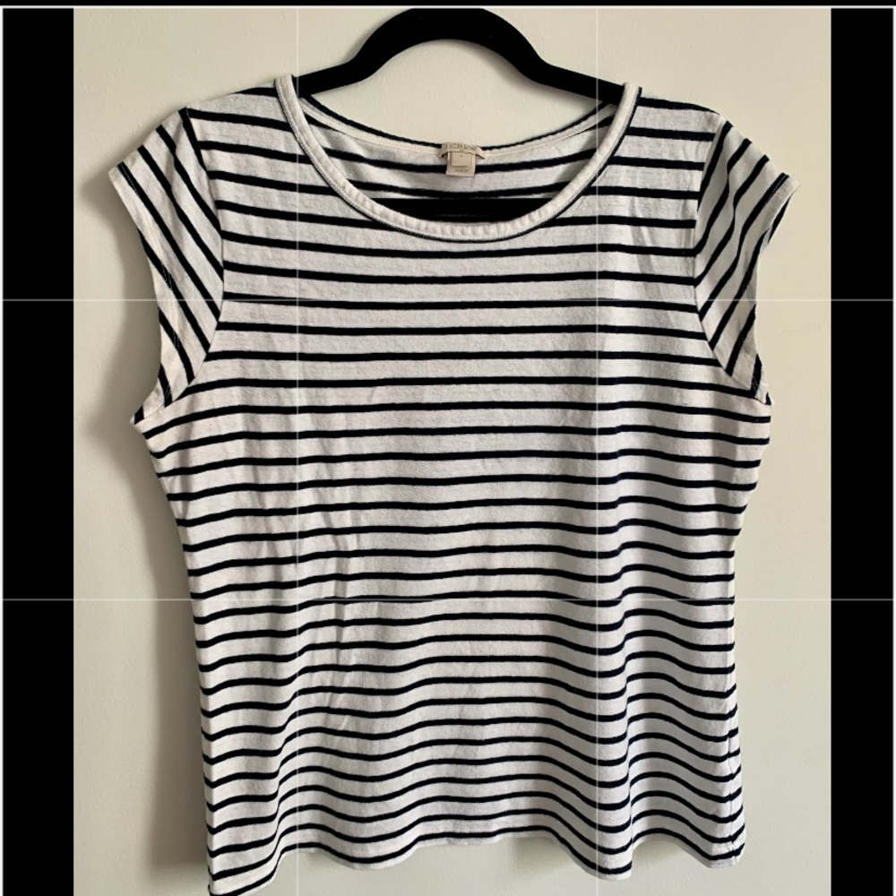 J. Crew striped navy/white shirt, L